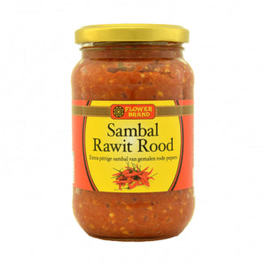 Flower Brand Sambal Tjabe - Rawit Rood 375g / 红小米椒酱 375克