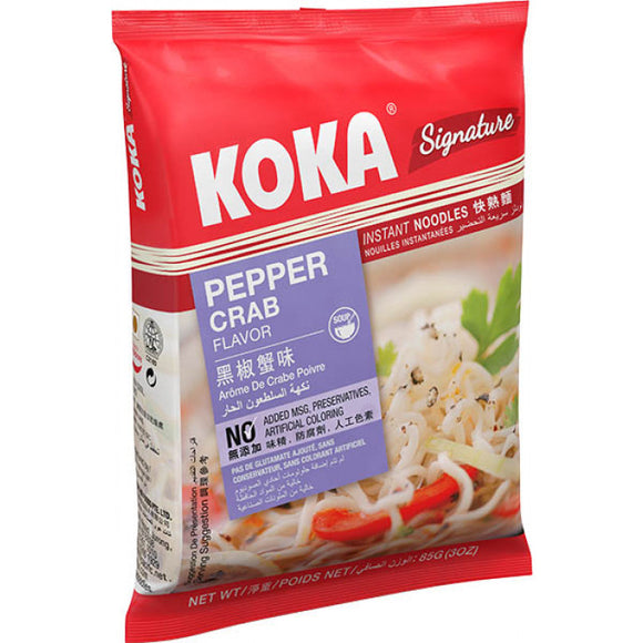 Koka Instant Noodle Pepper Crab (NO MSG) 85g 黑椒蟹肉汤面