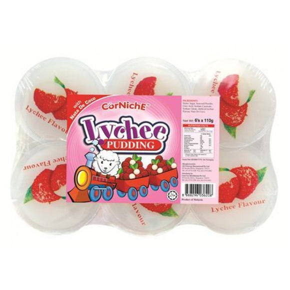 Corniche Lychee Pudding With Nata De Coco 6x110g 荔枝布丁