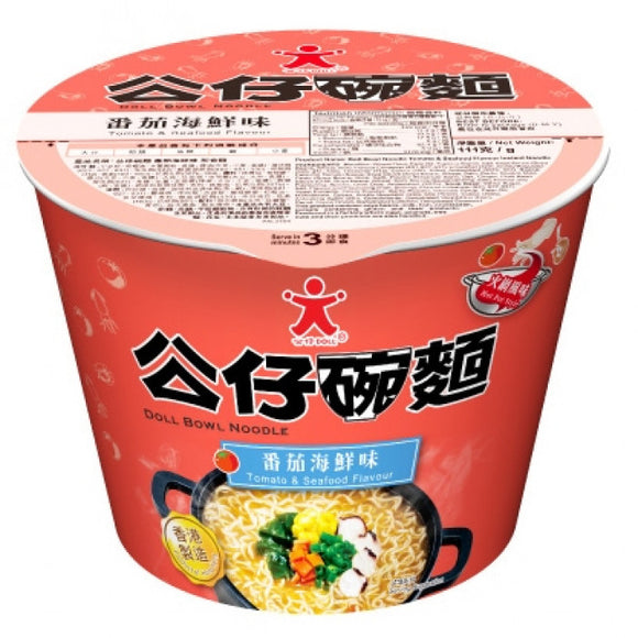 Doll Bowl Noodle Tomato & Seafood Flavour 111g / 公仔碗面 番茄海鮮味即食面