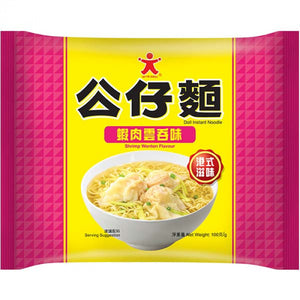 Doll Instant Noodle Shrimp Wanton Flavour 100g 公仔牌鲜虾云吞味即吃面