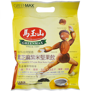 Greenmax Black Sesame & Purple Rice Nuts Cereal 马玉山黑芝麻紫米堅果饮12x30g