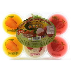 Happy Assorted Fruit Flavour Pudding 6x80g 欢乐牌杂果布丁