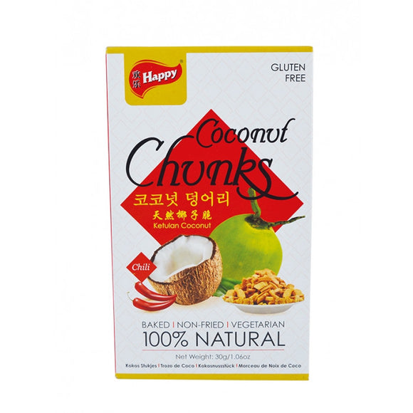 Happy Coconut Chunks Spicy 30g / 天然椰子脆辣味 30g