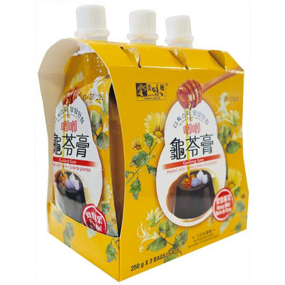 Yummy House Herbal Jelly (Honey Miel) 250gx3 / 美味栈 唧唧龟苓膏 （蜂蜜椰果口味）250gx3