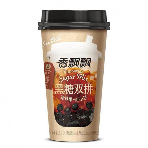 Xiang Piao Piao Muscovado Sugar Mix 90g / 香飘飘 珍珠系黑糖双拼奶茶 90克