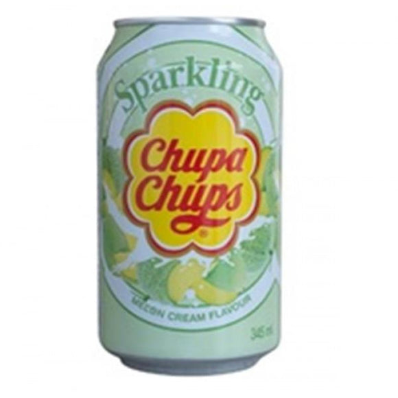 Chupa Chups Sparkling Drink Melon Cream Flav. 345ml / 韩国珍宝珠 珍啵乐蜜瓜味汽水 345毫升