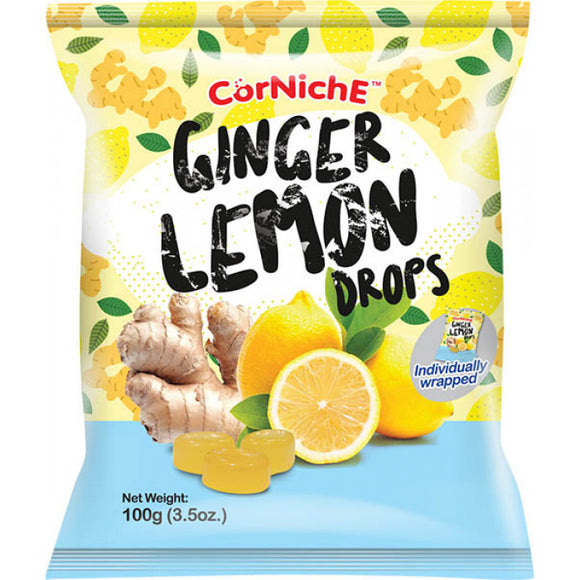 Corniche Ginger Hard Candy With Lemon Flav. 100G / 可尼斯 柠檬姜糖 100克