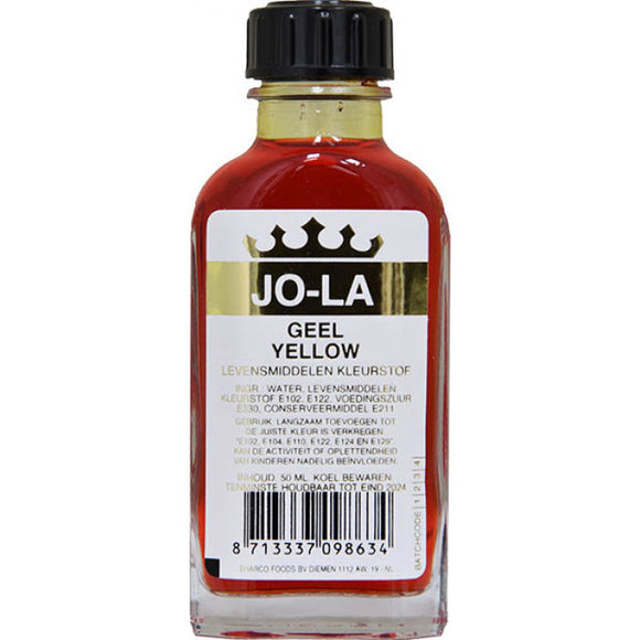 Jo-la Kleurstof Geel 50ml / 黄色食用色素 50ml